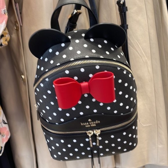 Kate Spade Disney X Kate Spade New York Minnie Dome Backpack Black Multi - Picture 16 of 16
